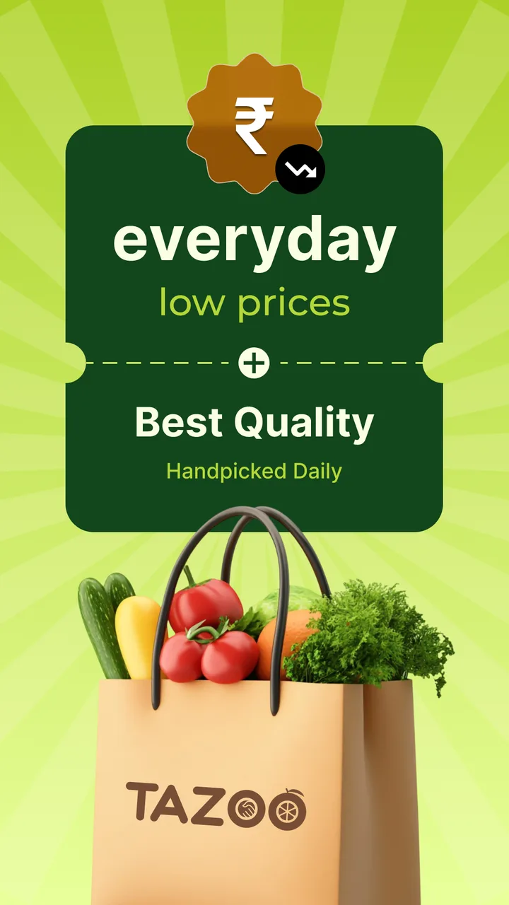 Tazoo everyday low prices promotional screen