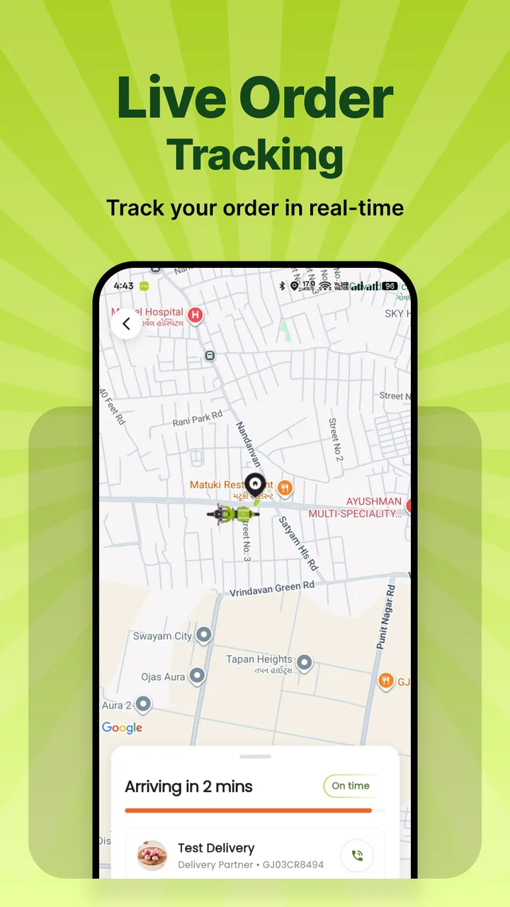 Tazoo live order tracking map